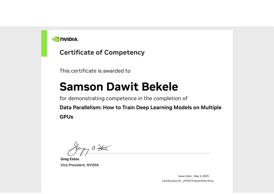 Certificate for Data Parallelism: How to Train Deep Learning Models on Multiple GPUs.